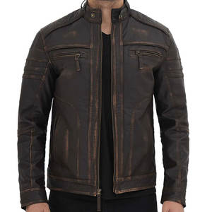 Chaqueta de Cuero de Alta Calidad para Hombre, Cuello Alto, Logotipo Frontal, Diseño Personalizado, Transpirable, Ecológica, para Invierno - Product Image 1
