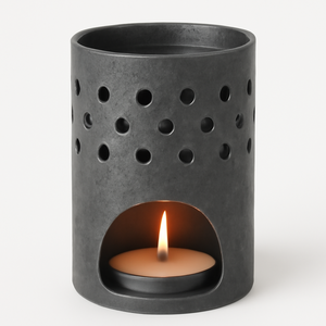 Bougeoir à bougie en métal blanc élégant avec découpe circulaire pour la décoration intérieure Relaxation estivale à usage aromatique Nouvelle arrivée - Product Image 3