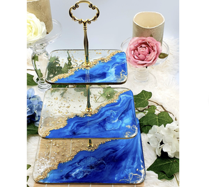 ชั้นวางเค้กเรซิ่น 3 ชั้น ดีไซน์ศิลปะ สีสันสดใส รูปทรงหัวใจ งานแฮนด์เมด ตกแต่งบ้านสไตล์ยุโรป - Product Image 3