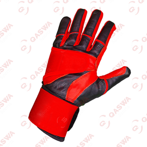 Dernier modèle de gants de baseball à poignets longs pour la protection des mains au niveau des doigts Gants de softball en cuir rouge et noir - Product Image 1