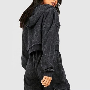 Women Crop Top <b>Hoodie</b> with Zipper 2 Piece Pants Set Women <b>Comfy</b> Cotton Two Piece <b>Hoodie</b> Set for Women - Product Image 6