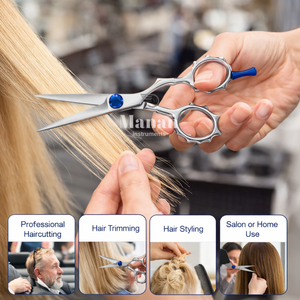 Ciseaux de coiffure artistiques de 6,5 pouces avec accent bleu, en acier inoxydable, ciseaux de barbier professionnels, outil de salon - Product Image 6