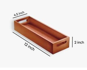 Bandeja de servicio de madera de acacia de estilo moderno personalizada con asas para el desayuno Bandeja de servicio decorativa - Product Image 2