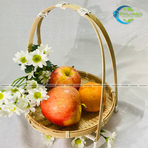 Cestas de bambú vietnamitas de primera calidad, cesta de almacenamiento de frutas de Vietnam hecha a mano para uso doméstico versátil, decoración del hogar - Product Image 5