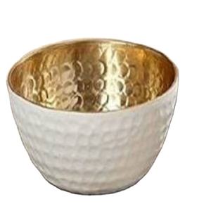 Bol génial de luxe pour la maison hôtel et restaurant décoratif Unique couleur blanc et or fini bol plats fruits secs dates bol - Product Image 4