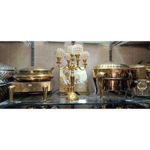 Calentador de Comida Tipo Buffet con Tapa, de Latón Pulido y Acero, con Grabado, para Catering, Bodas y Banquetes - Product Image 2