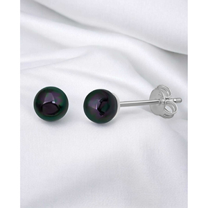 Pendientes de Plata de Ley 925 con Perla de Concha de 4 mm, Forma Perfecta de Mallorca, de Turquía, Recién Llegados - Product Image 5