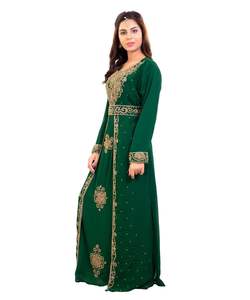 Robe marocaine islamique caftan plage fantaisie moderne étage longueur manches longues pour les femmes - Product Image 3