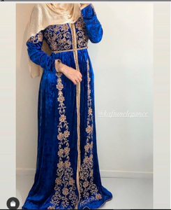 Cuentas de piedra caftán tradicional musulmán para trabajar a mano, musulmán de hermoso color caftán, Dubái, caftán de diseño marroquí, 2022 - Product Image 2