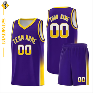 Ensemble d'uniformes de basket-ball réversibles personnalisés pour hommes, maillot et short de l'équipe de jeunes, vêtements de sport à impression par sublimation - Product Image 6