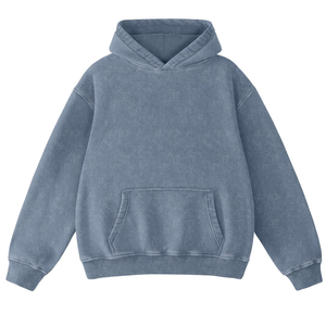 Pull à capuche surdimensionné unisexe de haute qualité 100% coton pour l'hiver, délavé à l'acide, design dégradé par le soleil, logo personnalisé brodé - Product Image 1