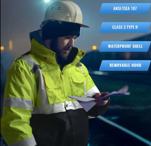 Chaqueta Softshell de construcción de seguridad para hombre, chaquetas de Montañismo para senderismo al aire libre, chaqueta cortavientos de secado rápido ajustada a prueba de viento - Product Image 6