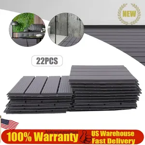 โมเดิร์น12 "X12" ประสานลานดาดฟ้ากระเบื้องทนทานคอมโพสิตไม้เสร็จ18มมคลิกเรียบสำหรับภายนอก - Product Image 1