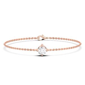 Pulsera de cadena de platino de 7 pulgadas con diamantes redondos de moissanita de 0,50 quilates de quilates/VS para ella - Product Image 2