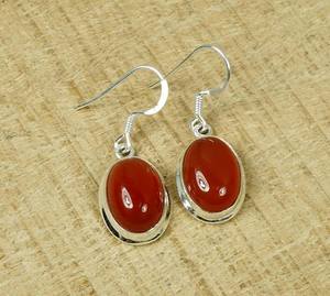 Boucles d'oreilles en argent sterling avec pierre de carnelienne rouge, fabrication artisanale, pierre de naissance d'août, bijoux élégants et uniques, cadeau pour femmes - Product Image 3