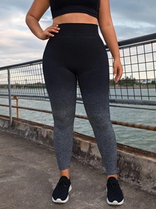 Venta al por mayor de pantalones de cintura alta para mujer con logotipo personalizado respetuoso con el medio ambiente de secado rápido reversible entrenamiento gimnasio pantalones de cintura elástica mallas de yoga - Product Image 4