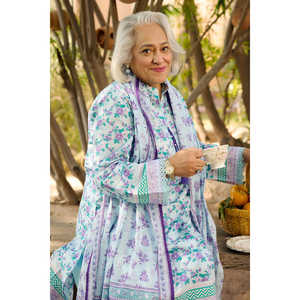 ชุดผ้าชีฟองพิมพ์ลาย 3 ชิ้น รุ่น CL-62086 B ตกแต่งด้วยลูกไม้ สำหรับใส่ในชีวิตประจำวัน พร้อมผ้าคลุมไหล่ - Product Image 5