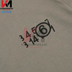 Camiseta holgada para hombre con logotipo bordado de dígitos, ropa de calle informal de algodón 100%, camiseta de manga corta, uso diario, moda urbana de Hip Hop - Product Image 5