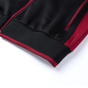Chándal de lana de poliéster de invierno de alta calidad para hombre con capucha cremallera completa logotipo personalizado nuevo diseño negro rojo de talla grande 100% algodón - Product Image 4