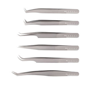 Fabriqué au Pakistan, 6 pièces, pinces à épiler en acier inoxydable de qualité supérieure, fabrication artisanale, service OEM, pinces à épiler pointues pour les extensions de cils - Product Image 1