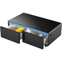Table basse intelligente moderne avec réfrigérateur intégré, haut-parleur Bluetooth, lumière d'ambiance et son