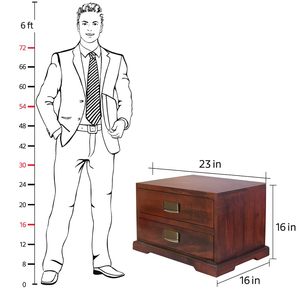 Mesita de noche de madera con almacenamiento compacto de doble cajón con comedor Mesas de centro esenciales para invitados Premium al precio más bajo - Product Image 2
