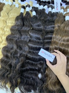 Extensiones de Cabello Virgen Vietnamita de Venta Caliente, Liso Natural, Color Claro, Doble Trama, Cabello Humano Decolorado, Ondulado Tipo Agua - Product Image 4