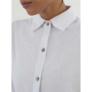 Unze London ABEBA Casual <b>Linen</b> <b>Top</b> Regular Fit with Simple Fashion Element - Product Image 5