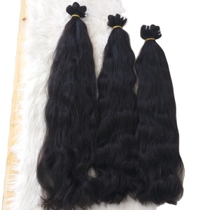 Paquetes de cabello humano baratos Natural ondulado negro virgen natural extensiones de cabello humano Real cutícula alineada trama tejido extremo grueso - Product Image 3