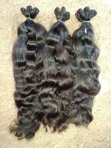 Extensiones de tejido de doble trama con máquina de cutícula completa de pelo Remy virgen indio recto Natural sin tratamiento químico - Product Image 2