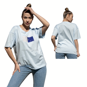 เสื้อยืดผ้าคอตตอนโอเวอร์ไซส์ทำจากไก่งวงสำหรับผู้หญิงเสื้อยืดใส่ออกกำลังกายปรับแต่งได้และน้ำหนักเบามีตัวเลือกขายส่ง - Product Image 1