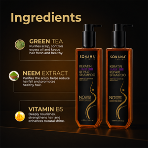 Sonama Naturals Keratin Damage Repair <b>Shampoo</b> | Repairs Damaged Hair | Strengthens & Smoothens | Reduces Frizz & Breakage | - Product Image 6