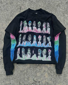 เสื้อยืดแขนยาวสั่งทำพิเศษสำหรับผู้ชาย พิมพ์ลายคุณภาพสูง คอกลม สไตล์ลำลอง พิมพ์ลายตัวอักษร รับผลิตแบบ OEM เสื้อยืดโอเวอร์ไซส์สำหรับผู้ชาย - Product Image 2