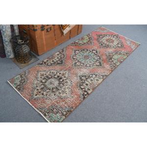 2.7x6.6 ft Vintage Turkish Rug, Accent Rug, <b>Red</b> <b>Wool</b> Rug - Product Image 1