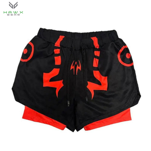 Summer Sports Performance Gym Shorts Pantalon d'entraînement de jogging en maille tricotée à séchage rapide avec fermeture à la taille élastique Longueur au genou - Product Image 3