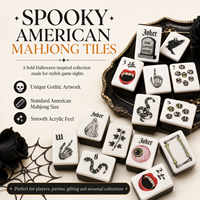 Ensemble de Mahjong Américain Personnalisé de Luxe pour Halloween, 160 Tuiles en Acrylique avec Motifs Serpent et Crâne Effrayants pour les Soirées Poker et Jeux