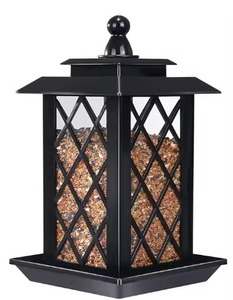 Alimentador de pájaros para exteriores, a prueba de ardillas, comedero de pájaros salvajes de Metal, colgante, decoración de jardín exterior, pétalos de flores en forma de techo - Product Image 3