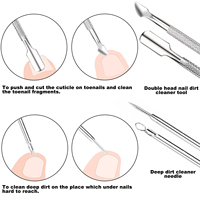 7 pièces lime à ongles incarnés et ensemble de poussoirs Kit de retrait d'ongle incarné en acier inoxydable sous les outils de pédicure nettoyeur d'ongles