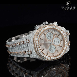 Montre automatique de luxe à buste glacé en diamant Moissanite Montre bling haut de gamme pour un style et une brillance ultimes - Product Image 2