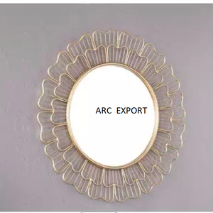 Cadre de miroir rond en forme de fleur couleur argent fini clair antique Cadre de miroir créatif pour mur Cadre de décoration murale pour usage intérieur - Product Image 5