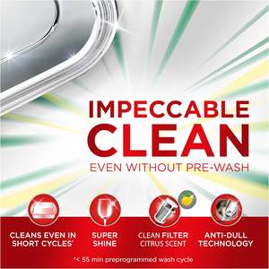 Tablettes lave-vaisselle Fairy Platinum Plus Complete All-in-1, paquet de 125, Agrumes, avec technologie anti-ternissement et action adoucissante pour un nettoyage en profondeur - Product Image 4