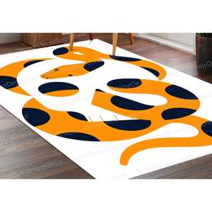 Alfombra con diseño de calavera de serpiente, alfombra naranja, alfombra estampada, diseño moderno, alfombra fina no tejida - Product Image 1