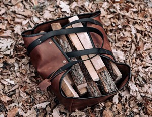 Porte-bûches de cheminée personnalisé Sac de bûches de cheminée Décor de ferme En cuir Porte-bûches de bois Porte-LLR-0045 - Product Image 5