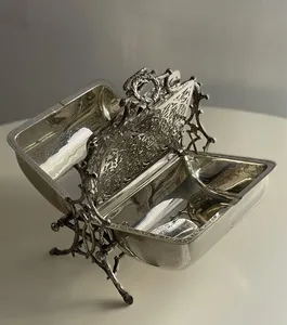 Caja calentadora de bollos de galletas chapados en plata victoriana, servidor plegable de patente de Fenton Brothers Staniforths inglés antiguo - Product Image 4