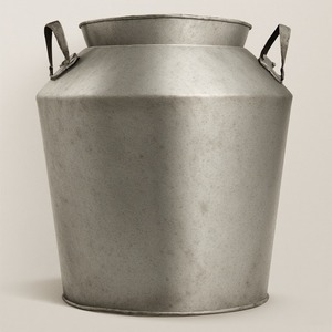 Lata de leche galvanizada antigua rústica clásica con cuerpo decorativo Ideal para cocinas tradicionales hogares jardín e interior al aire libre - Product Image 1