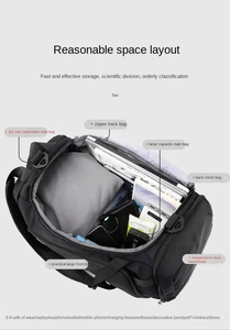 Sac de sport en polyester avec doublure en nylon de grande capacité, style tendance, léger, sangle réglable, service OEM, fabriqué au Pakistan, MOQ faible de 10 pièces - Product Image 5