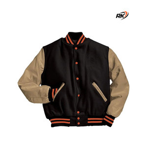 Veste universitaire à logo personnalisé Veste de baseball brodée à manches en cuir Veste Letterman Varisty pour hommes - Product Image 1