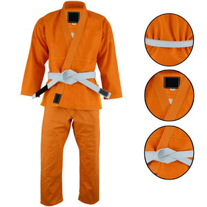 Uniforme de Karate de Color Naranja Liso de Buena Calidad para Entrenamiento de Artes Marciales, Traje de Taekwondo para Pelea, Kimono de Jiu-jitsu al por Mayor OEM - Product Image 5