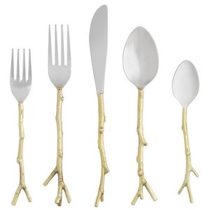 Juego de Cubiertos de acero inoxidable negro con diseño de ramita, juego de cubiertos de té de la tarde para cocina, comedor para bodas - Product Image 2