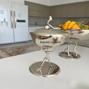 Tazón de Servir de Aluminio Pulido Artesanal, Diseño de Reno Navideño, para Frutos Secos y Dátiles, Decoración Navideña - Product Image 6